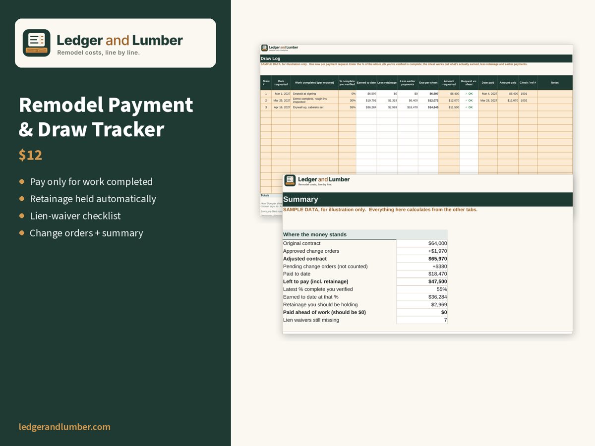 Remodel Payment & Draw Tracker preview